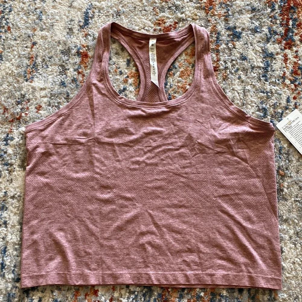 Lululemon Swiftly Tech Racerback Spiced Chai/Pink 2.0 Race Tank Top‎ sz18